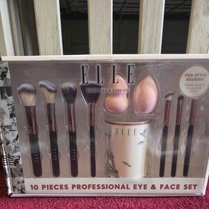 Elle 10-Piece Professional Eye & Face Brush Set
